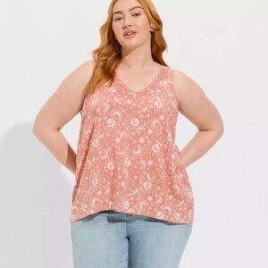 NEW! Torrid Challis Stitch Detail Tank Top Celestial Print Womens Size 3X